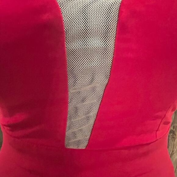 B. Darlin Long Mermaid Style Formal Red Dress Size 3/4 Low Cut Open Back - Picture 8 of 9